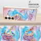 For Samsung Galaxy S24+ 5G Electroplating Pattern IMD TPU Shockproof Case with Rhinestone Ring Holder(Milky Way Blue Marble)