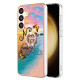 For Samsung Galaxy S24+ 5G Electroplating Pattern IMD TPU Shockproof Case with Rhinestone Ring Holder(Dream Chasing Butterfly)