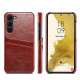 For Samsung Galaxy S24+ 5G Fierre Shann Oil Wax Texture Leather Phone Case with Card Slots(Brown)