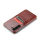 For Samsung Galaxy S24+ 5G Fierre Shann Oil Wax Texture Leather Phone Case with Card Slots(Brown)