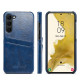 For Samsung Galaxy S24+ 5G Fierre Shann Oil Wax Texture Leather Phone Case with Card Slots(Blue)
