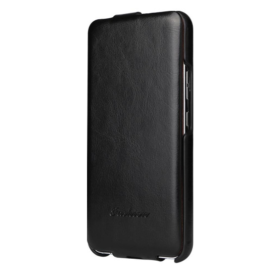For Samsung Galaxy S24+ 5G Fierre Shann 64 Texture Vertical Flip PU Leather Phone Case(Black)