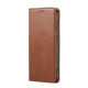 For Samsung Galaxy S24+ 5G Fierre Shann PU Genuine Leather Texture Phone Case(Brown)