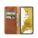 For Samsung Galaxy S24+ 5G Fierre Shann PU Genuine Leather Texture Phone Case(Brown)