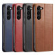 For Samsung Galaxy S24+ 5G Fierre Shann PU Genuine Leather Texture Phone Case(Brown)