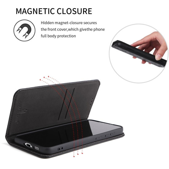 For Samsung Galaxy S24+ 5G Fierre Shann Crocodile Texture Magnetic Genuine Leather Phone Case(Black)