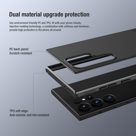 For Samsung Galaxy S24 Ultra 5G NILLKIN Frosted Shield Pro PC + TPU Phone Case(Black)