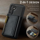 For Samsung Galaxy S24+ 5G DG.MING M5 Series Zip RFID Multi Card Detachable Leather Phone Case(Black)