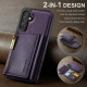 For Samsung Galaxy S24+ 5G DG.MING M5 Series Zip RFID Multi Card Detachable Leather Phone Case(Purple)