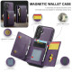 For Samsung Galaxy S24+ 5G DG.MING M5 Series Zip RFID Multi Card Detachable Leather Phone Case(Purple)