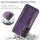 For Samsung Galaxy S24+ 5G DG.MING M5 Series Zip RFID Multi Card Detachable Leather Phone Case(Purple)