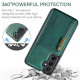For Samsung Galaxy S24+ 5G DG.MING M5 Series Zip RFID Multi Card Detachable Leather Phone Case(Green)