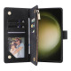 For Samsung Galaxy S24+ 5G Multifunctional Frosted Zipper Wallet Leather Phone Case(Black)