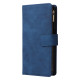 For Samsung Galaxy S24+ 5G Multifunctional Frosted Zipper Wallet Leather Phone Case(Blue)