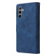 For Samsung Galaxy S24+ 5G Multifunctional Frosted Zipper Wallet Leather Phone Case(Blue)