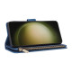For Samsung Galaxy S24+ 5G Multifunctional Frosted Zipper Wallet Leather Phone Case(Blue)