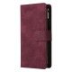 For Samsung Galaxy S24+ 5G Multifunctional Frosted Zipper Wallet Leather Phone Case(Wine Red)