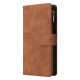 For Samsung Galaxy S24+ 5G Multifunctional Frosted Zipper Wallet Leather Phone Case(Brown)