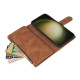 For Samsung Galaxy S24+ 5G Multifunctional Frosted Zipper Wallet Leather Phone Case(Brown)