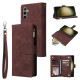 For Samsung Galaxy S24+ 5G Multifunctional Frosted Zipper Wallet Leather Phone Case(Coffee)