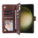 For Samsung Galaxy S24+ 5G Multifunctional Frosted Zipper Wallet Leather Phone Case(Coffee)
