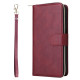 For Samsung Galaxy S24+ 5G 9-Card Slots Zipper Wallet Bag Leather Phone Case(Wine Red)