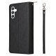 For Samsung Galaxy S24+ 5G 9-Card Slots Zipper Wallet Bag Leather Phone Case(Black)