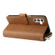 For Samsung Galaxy S24+ 5G 9-Card Slots Zipper Wallet Bag Leather Phone Case(Brown)
