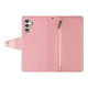 For Samsung Galaxy S24+ 5G Rivet Buckle 9 Cards 3-Fold Wallet Leather Phone Case(Rose Gold)