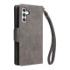For Samsung Galaxy S24+ 5G Rivet Buckle 9 Cards 3-Fold Wallet Leather Phone Case(Grey)