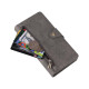 For Samsung Galaxy S24+ 5G Rivet Buckle 9 Cards 3-Fold Wallet Leather Phone Case(Grey)