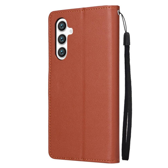 For Samsung Galaxy S24+ 5G 3-Card Slots Multifunctional Leather Phone Case(Brown)