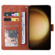 For Samsung Galaxy S24+ 5G 3-Card Slots Multifunctional Leather Phone Case(Brown)