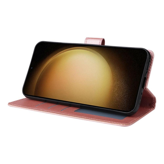 For Samsung Galaxy S24+ 5G 3-Card Slots Multifunctional Leather Phone Case(Rose Gold)