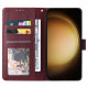 For Samsung Galaxy S24+ 5G 3-Card Slots Multifunctional Leather Phone Case(Wine Red)