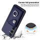 For Samsung Galaxy S24+ 5G Organ Card Bag Ring Holder PU Phone Case(Blue)