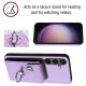 For Samsung Galaxy S24+ 5G Organ Card Bag Ring Holder PU Phone Case(Purple)