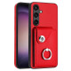 For Samsung Galaxy S24+ 5G Organ Card Bag Ring Holder PU Phone Case(Red)