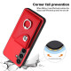 For Samsung Galaxy S24+ 5G Organ Card Bag Ring Holder PU Phone Case(Red)