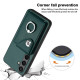 For Samsung Galaxy S24+ 5G Organ Card Bag Ring Holder PU Phone Case(Green)