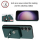 For Samsung Galaxy S24+ 5G Organ Card Bag Ring Holder PU Phone Case(Green)