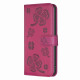For Samsung Galaxy S24+ 5G Four-leaf Embossed Leather Phone Case(Rose Red)