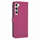 For Samsung Galaxy S24+ 5G Four-leaf Embossed Leather Phone Case(Rose Red)