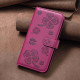 For Samsung Galaxy S24+ 5G Four-leaf Embossed Leather Phone Case(Rose Red)