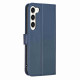 For Samsung Galaxy S24+ 5G Four-leaf Embossed Leather Phone Case(Blue)