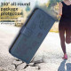 For Samsung Galaxy S24+ 5G Four-leaf Embossed Leather Phone Case(Blue)