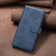 For Samsung Galaxy S24+ 5G Four-leaf Embossed Leather Phone Case(Blue)