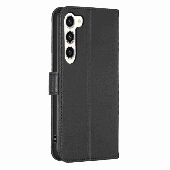 For Samsung Galaxy S24+ 5G Four-leaf Embossed Leather Phone Case(Black)