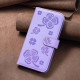 For Samsung Galaxy S24+ 5G Four-leaf Embossed Leather Phone Case(Purple)