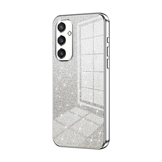 For Samsung Galaxy S24+ 5G Gradient Glitter Powder Electroplated Phone Case(Silver)